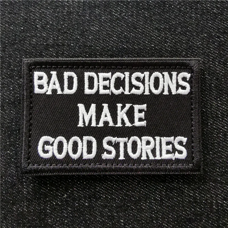 Parches bordados para ropa, pegatinas tácticas, insignias de ropa, texto en blanco y negro, rayas, bucle de gancho - imagen 4