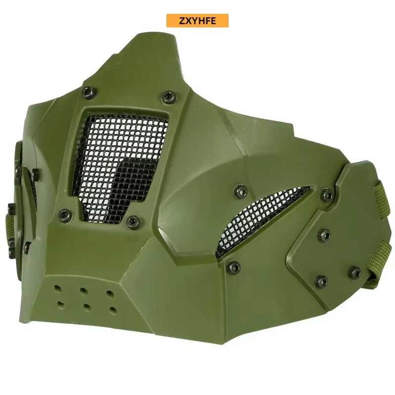 Máscara táctica media cara malla camuflaje para Airsoft y Paintball - imagen 4