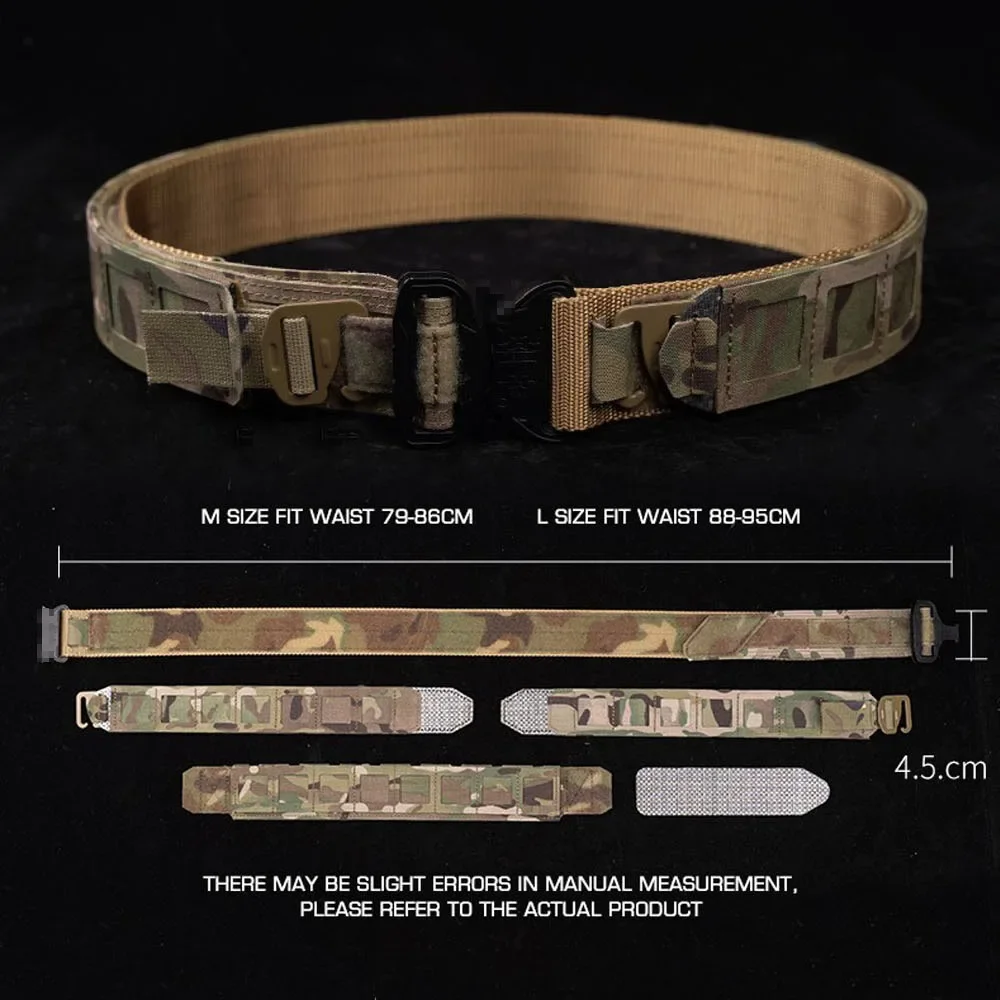 Cinturón táctico PHC para caza, deporte, entrenamiento de combate, cinturón Molle de doble uso, liberación rápida, juego de guerra, Paintball, equipo Airsoft EDC, cinturón para hombres - imagen 3