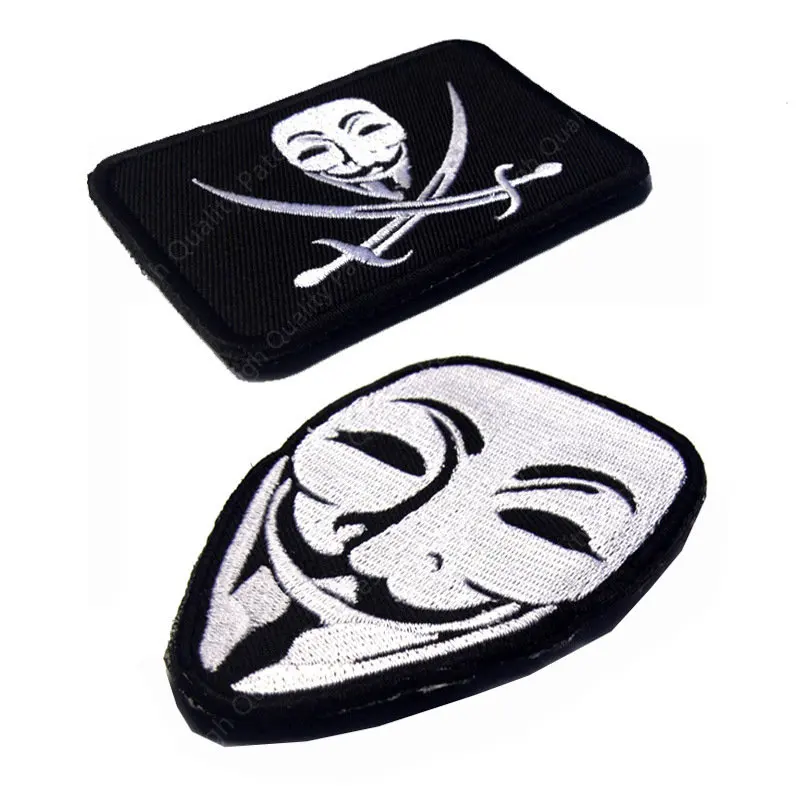 V for Vendetta-Parche mágico bordado, insignia de brazo de Pvc, parches de ropa, gancho y anillo, Ropa, bordado DIY - imagen 3
