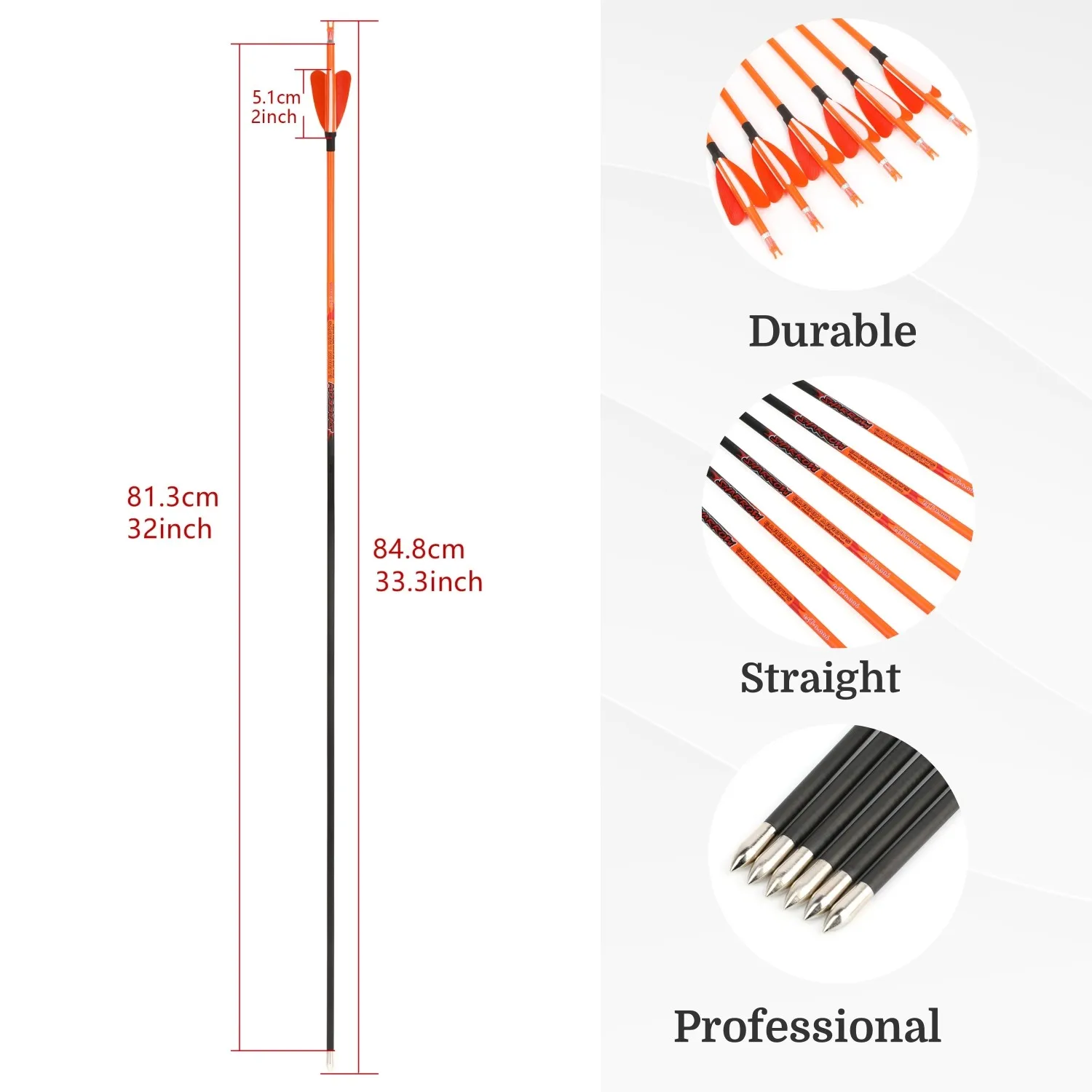 12 Uds tiro con arco Spine500 flecha de carbono puro paletas de plumas de pavo rectitud +/- 0,006 "arco compuesto recurvo objetivo de tiro de caza - imagen 4