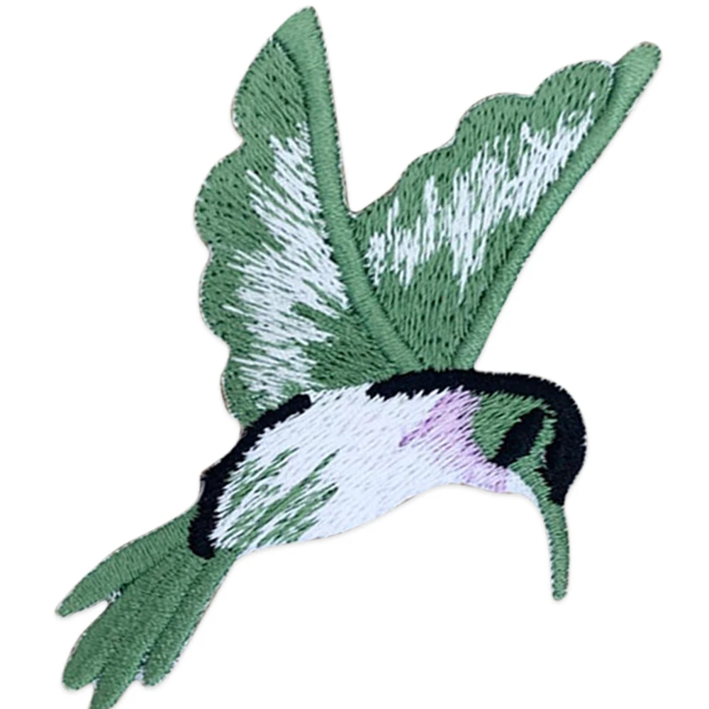 Parches bordados de pájaro verde, parches para planchar, insignias bordadas, apliques para chaquetas, ropa, trajes, bolsos, buena calidad, bonito - imagen 3
