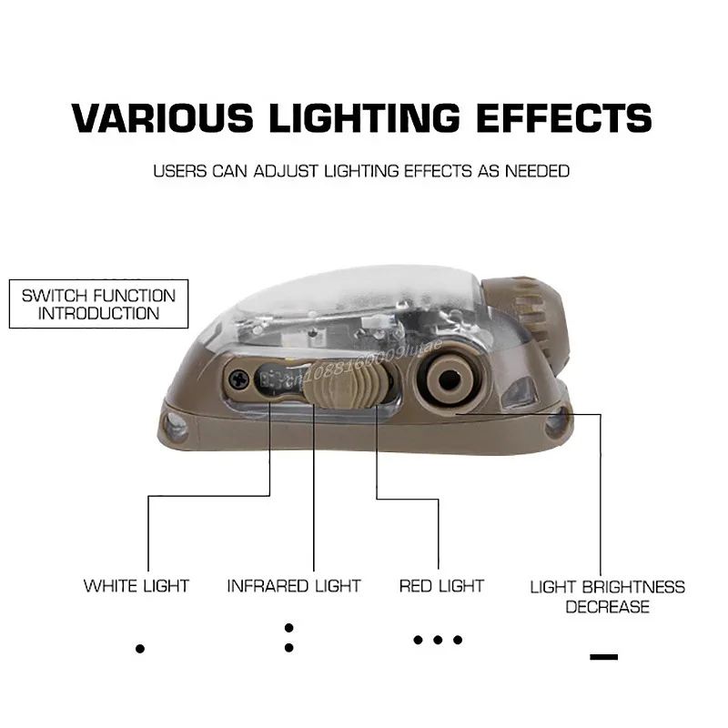 Luz de señal para casco táctico, luz estroboscópica roja/verde/azul/blanca/Ir, equipo de caza Airsoft, linterna LED auxiliar para pesca - imagen 4