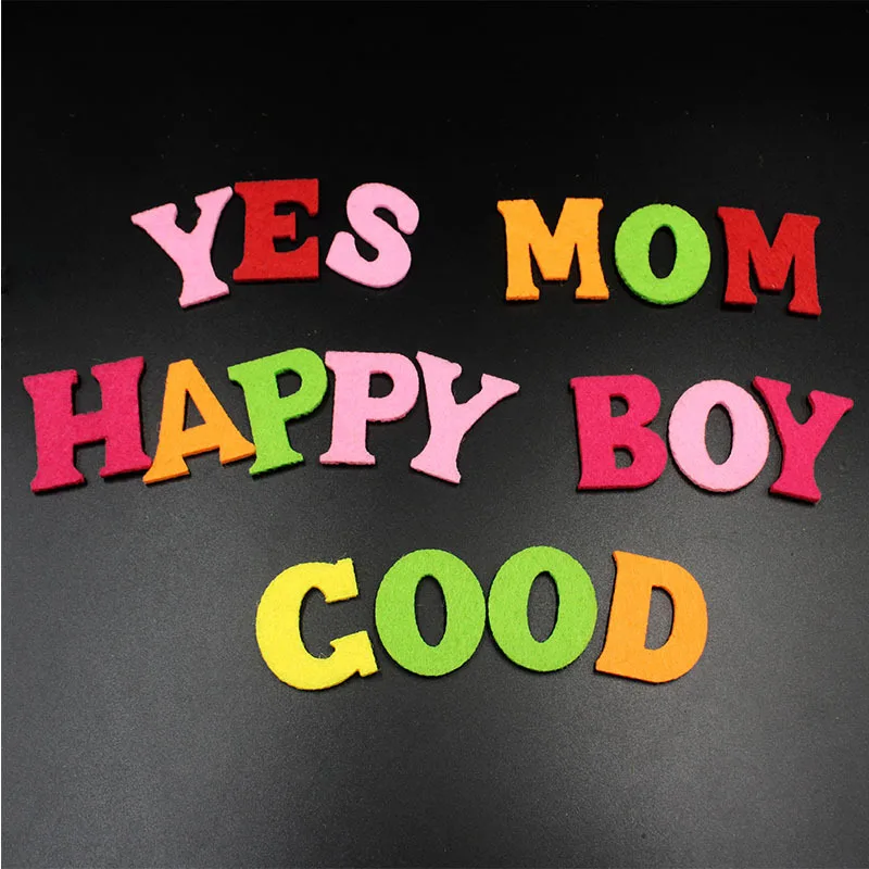 Almohadillas de fieltro de lana para niños, manualidades de tela, parches de nombre, alfabeto, Educación Temprana, juguetes hechos a mano, mezcla de letras digitales, 50 piezas - imagen 2