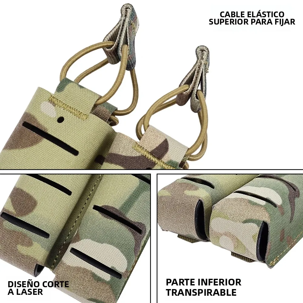 SINAIRSOFT caza táctica LSR 9mm bolsa para revistas doble Mag portador MOLLE bolsa corte láser - imagen 4