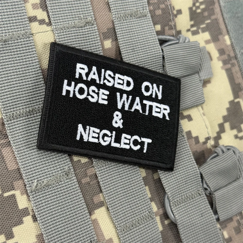Parche táctico moral "Raised on Hose Water & Neglect", parches militares bordados con gancho y bucle para ropa, pegatina para mochila - imagen 5