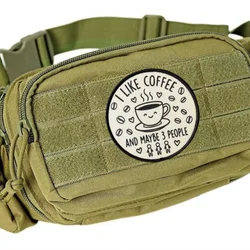 Parche moral táctico café con cierre velcro para chaleco MOLLE