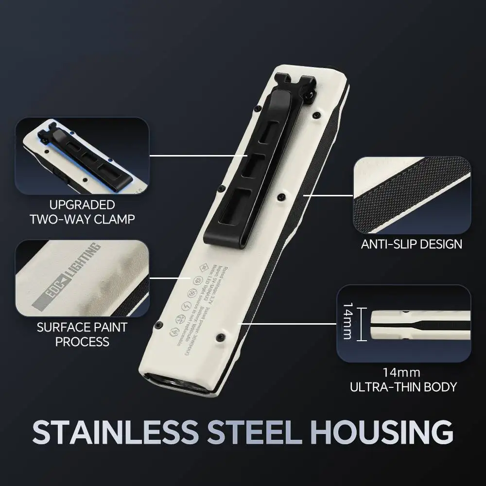 Linterna EDC táctica multiusos, potente linterna recargable por USB para exteriores, Camping, caza, pesca, luz de trabajo COB portátil - imagen 5