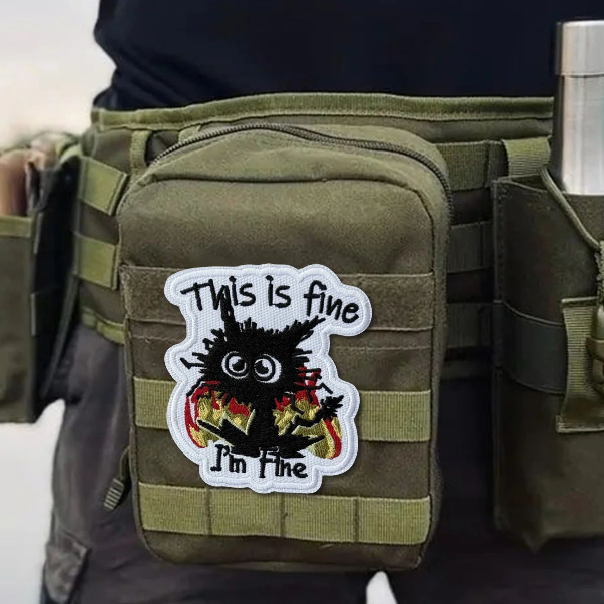 Parche táctico esto es fino, parches bordados con gancho y bucle de gato divertido, insignia de moral, brazalete del ejército militar, pegatinas para mochila - imagen 5