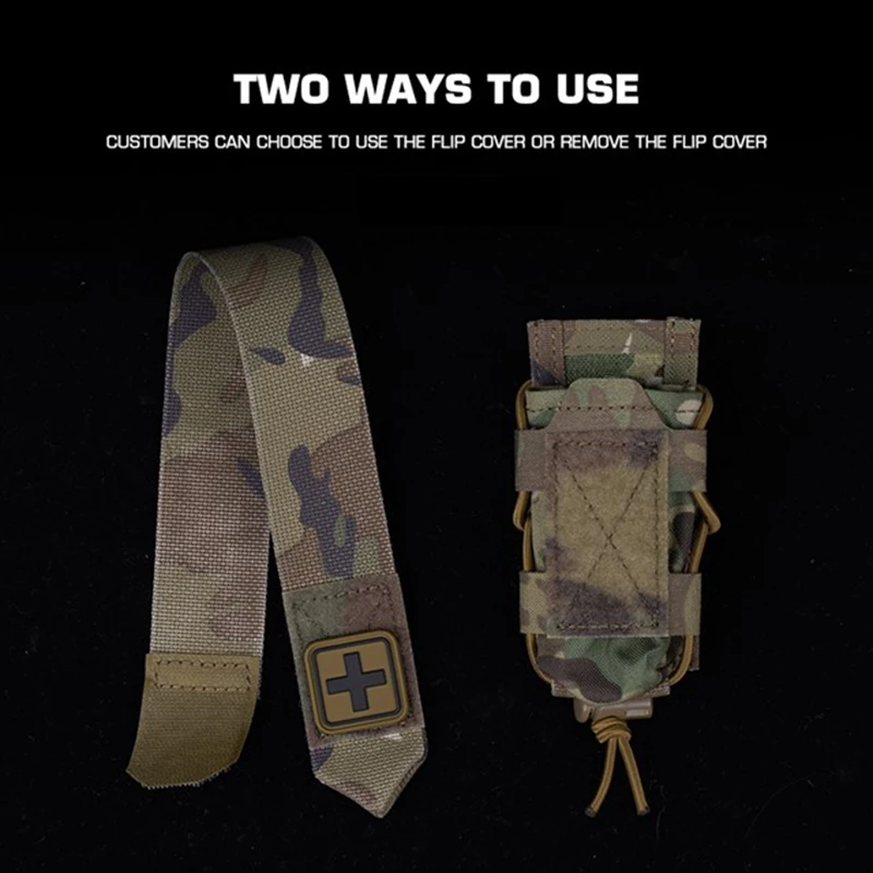 Bolsa táctica de torniquete Molle para exteriores, cubierta abatible Universal, bolsa de almacenamiento de torniquete, herramienta de tiro de caza, bolsa Molle elástica - imagen 4