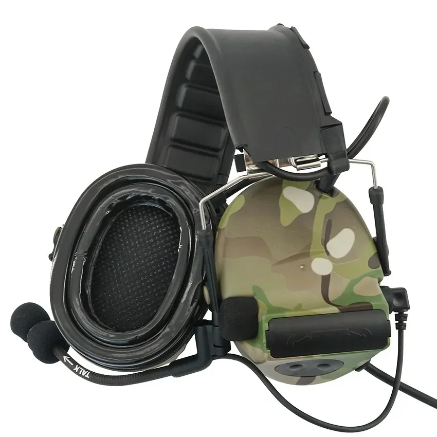 Auriculares tácticos TSC2, nueva diadema desmontable, auriculares de tiro, adaptador de riel de arco, soporte para Walkie Talkie con u94ptt - imagen 4