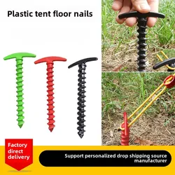Estacas de anclaje de tornillo, clavijas para tienda de campaña al aire libre, clavos para el suelo, estacas para tienda de senderismo, pines, accesorios para tienda a prueba de viento, 10 Uds.