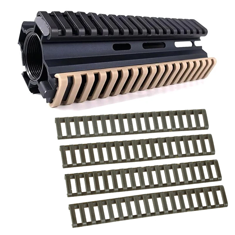 Paquete de 4 protectores de manos para Rifle, color negro, resistente al calor, cubierta de riel de escalera de goma, riel Picatinny de 20MM, juguete, pistolas Airsoft, caza CS - imagen 5