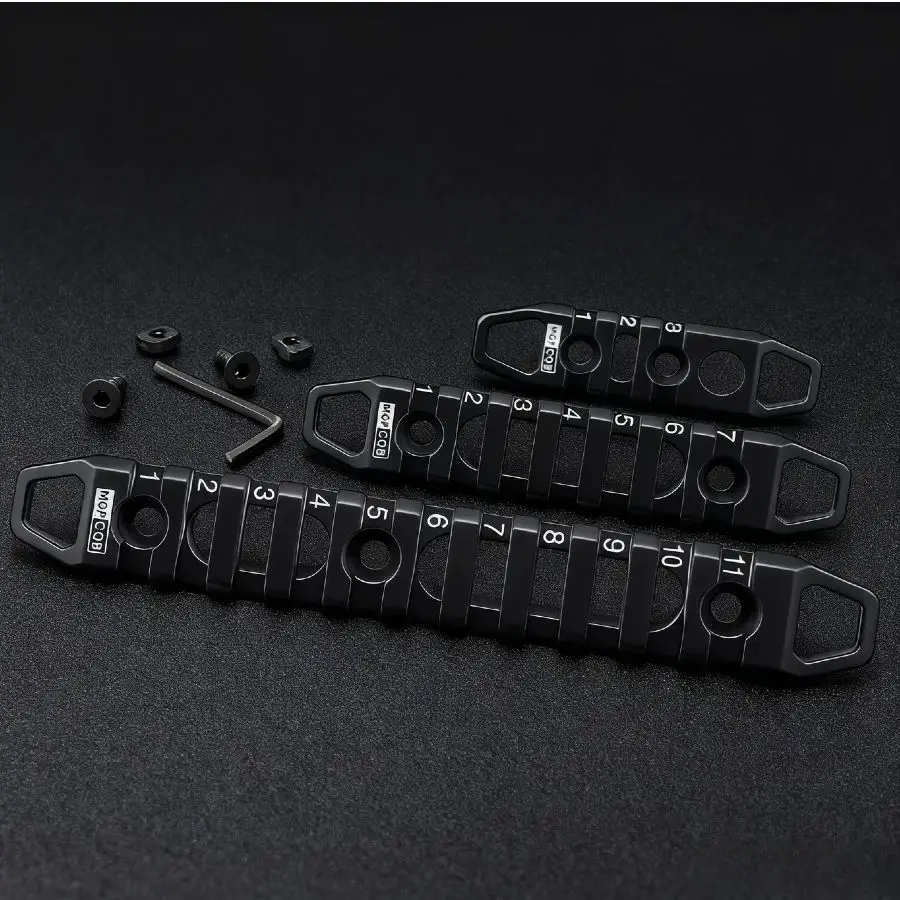 Tira de riel guía MLOK táctica para exteriores MGPCQB, 20mm, ranura 3/7/11, encendedor con cerradura 15%, aluminio apto para M16 HK416 M4