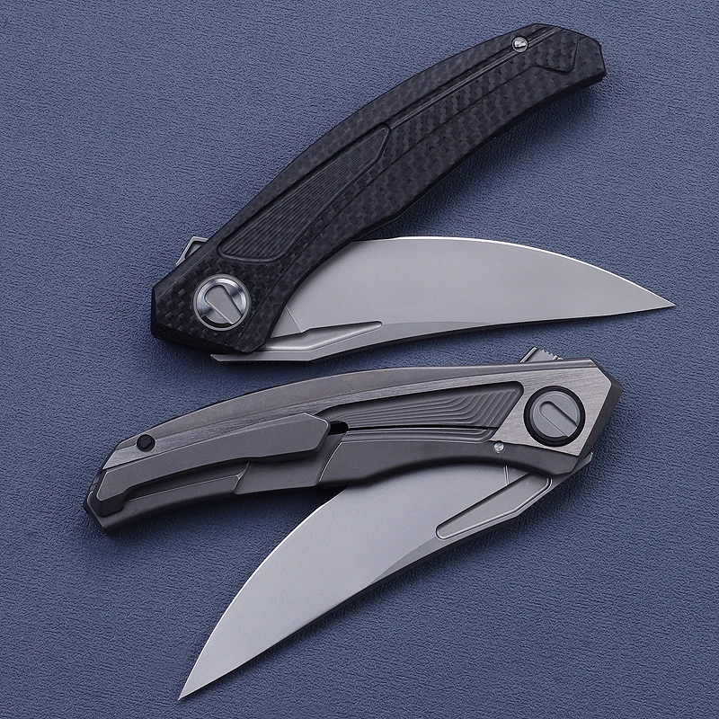 Kinfes cuchillo táctico plegable de acero VG10, mango CF - imagen 4