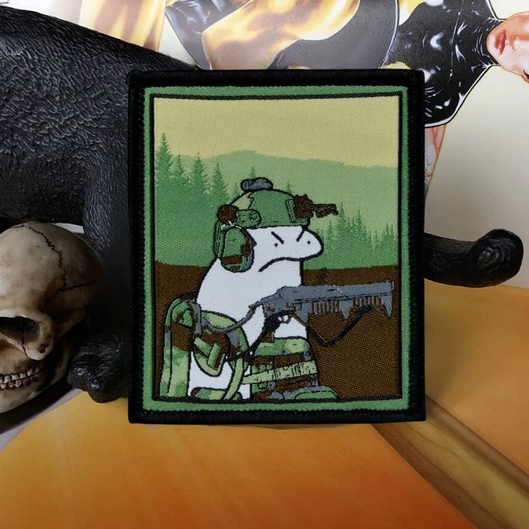 Parche táctico del ejército con emblema de Flork, insignia de moral de soldado, parches impresos con gancho y bucle para ropa, pegatina para mochila militar - imagen 3