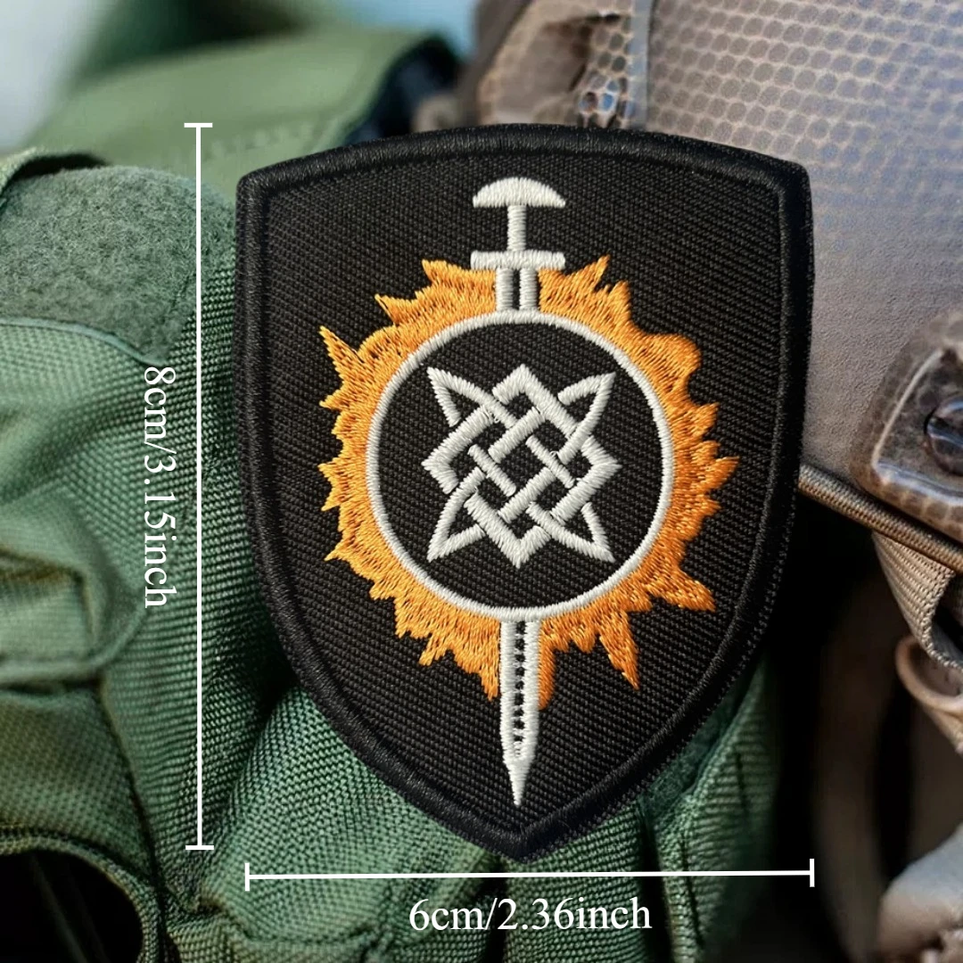 Estrella de Svarog, pulsera eslava, parche táctico moral, pegatinas para mochila militar, parches de gancho y bucle bordados para ropa - imagen 3
