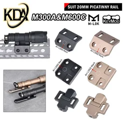 WADSN M300 M600 REIN Airsoft linterna Base de montaje compensado de Metal para MLOK y Keymod Rifle caza 1 arma Scout Base de luz