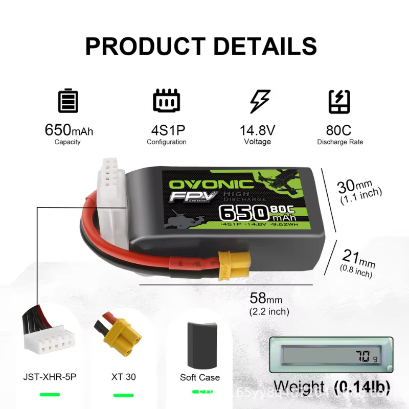 Ovonic batería LiPo FPV para dron y helicóptero RC