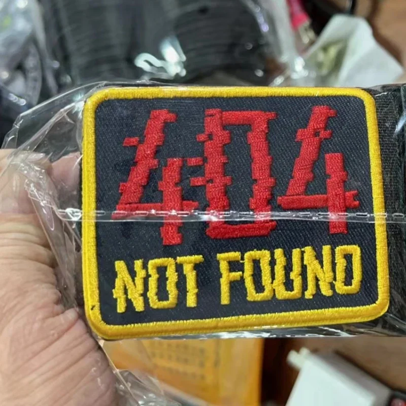 Parche de Velcro bordado no encontrado, insignia de moral militar, pegatinas tácticas de mochila, emblemas, 404 - imagen 2