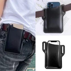 Riñonera táctica de cuero vintage hombre, bolsa cruzada senderismo