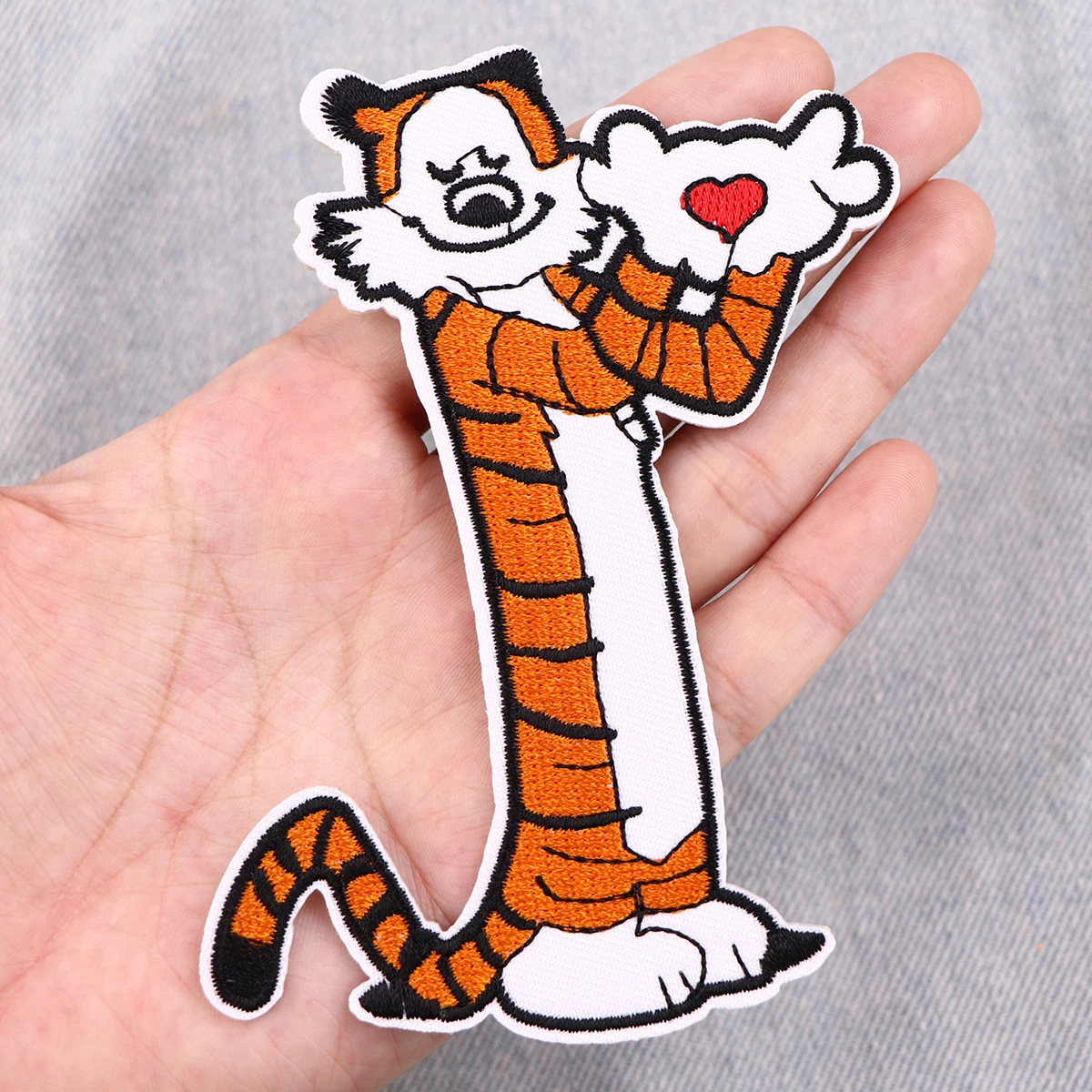 Parche de tigre para planchar ropa, parche bordado de animales de dibujos animados, accesorios de ropa