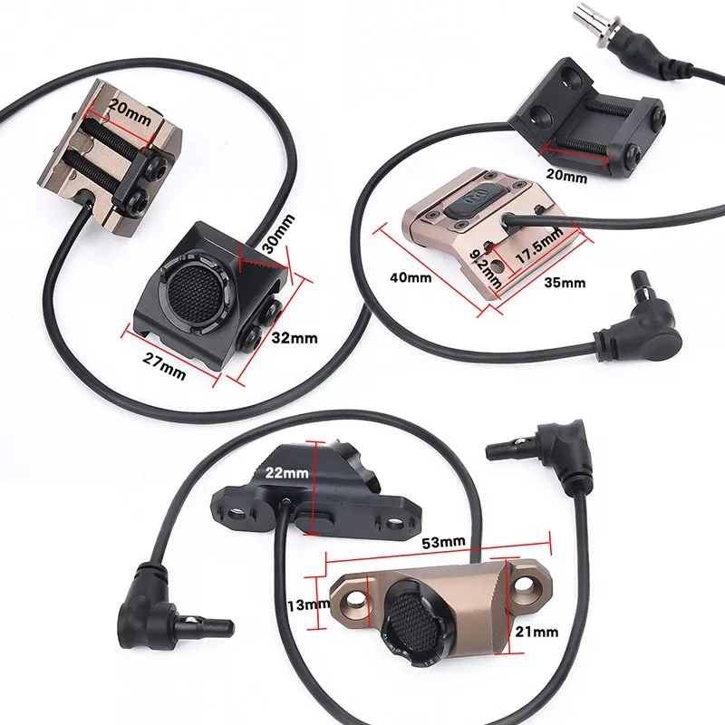 WADSN-interruptor de presión de botón táctico de unión única, grúa de 2,5mm y 3,5mm, nuevo enchufe SF, compatible con M-LOK Keymod, 20mm, accesorios de riel Picatinny - imagen 5