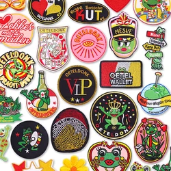 Parche de Carnaval de Países Bajos, emblema de Oeteldonk, parches de rana para planchar para ropa, apliques bordados, parche Bellen, insignia DIY, regalos