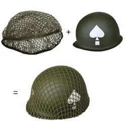 Casco histórico M1 estadounidense WW2 – Réplica doble capa con red táctica