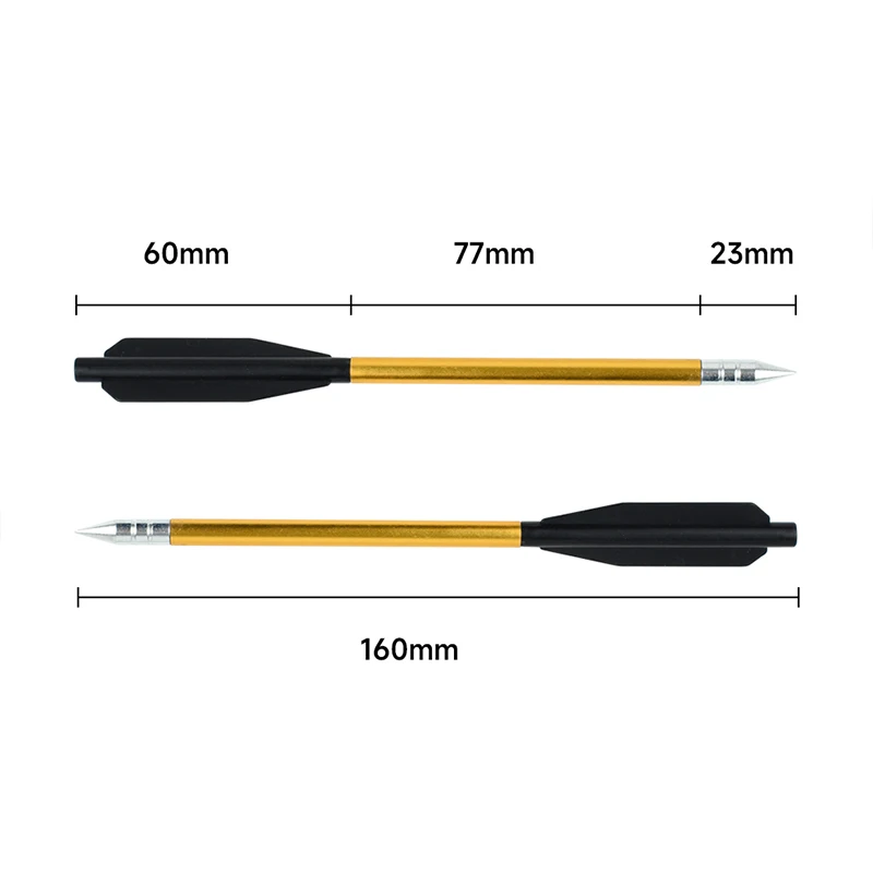 Flecha de ballesta para adulto, flechas de aluminio dorado 6,2 innch, Flecha de Tiro con Arco puntiaguda de acero, flecha tradicional, 12/24 piezas - imagen 2