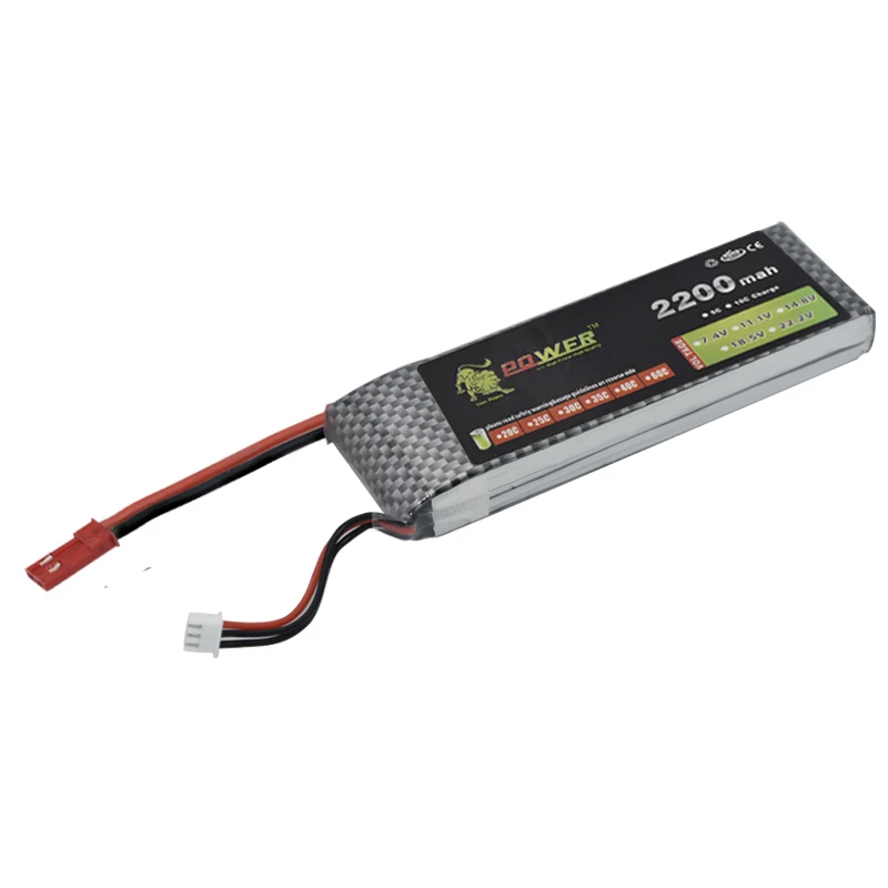 Lion Lipo batería 7,4 V 2200mah 25C Max 40C T/JST enchufe para RC Qudcopter helicóptero Wltoys K949 coche Traxxax 1/16 Revo batería de juguete - imagen 5