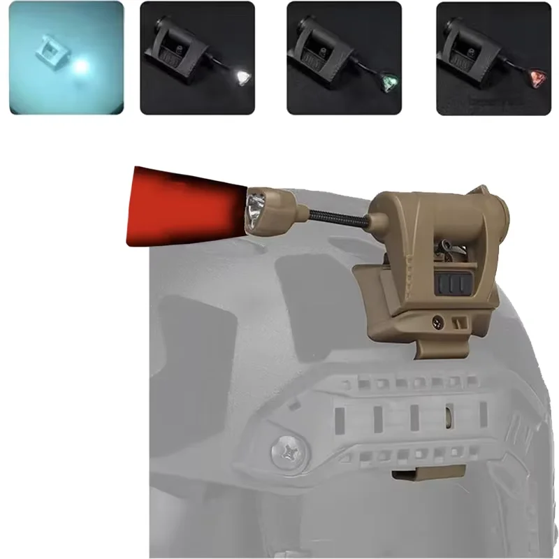 Luz de casco táctico. Sistema de iluminación para casco, linterna LED para casco MPLS, iluminación auxiliar nocturna para exteriores, para caza - imagen 4