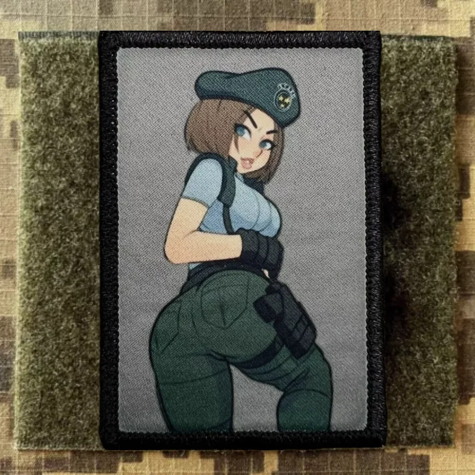 Parche táctico Resident Evil Jill Valentine Morale, parches de gancho y bucle impresos, insignia del ejército militar, brazalete, pegatinas para mochila - imagen 2