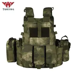 Yakeda Chaleco portaplacas táctico MOLLE camuflaje