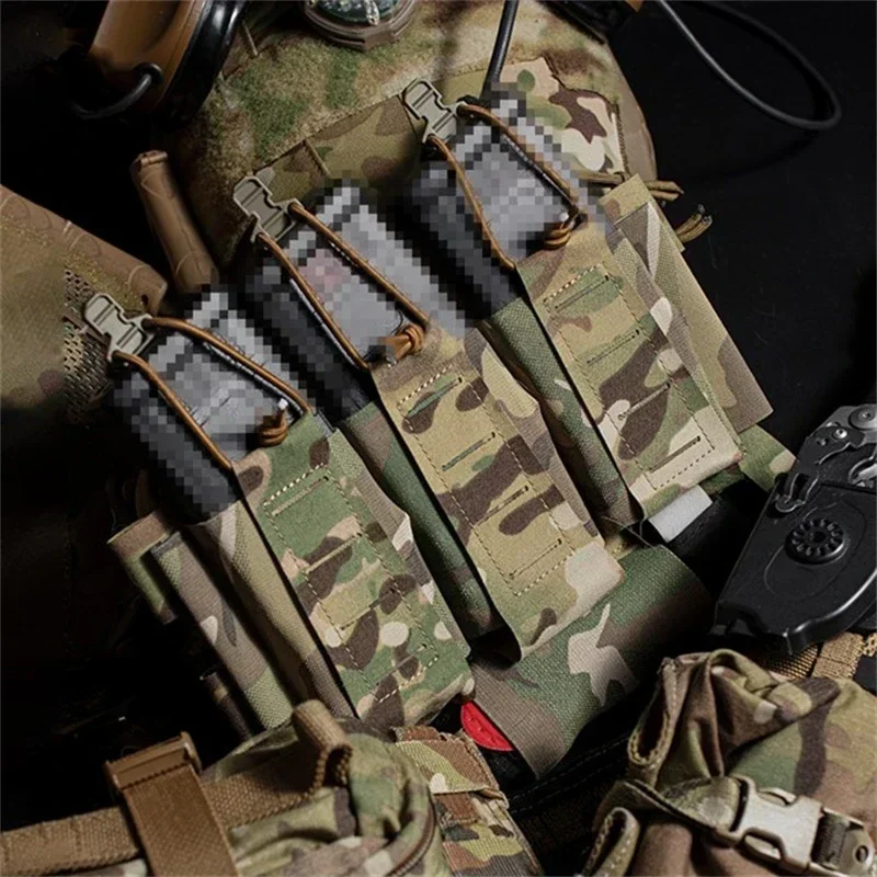 ERQYGRA bolsa táctica 5,56mm Triple revista elástica Airsoft Mag equipo de caza sistema Molle accesorios de Paintball de tiro - imagen 5
