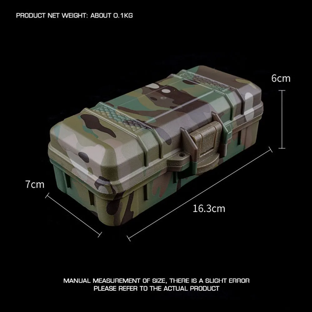 Caja impermeable a prueba de golpes para exteriores con almohadillas de protección de esponja, almacenamiento de linterna táctica, caja de herramientas de supervivencia para acampar, 15,2x6,3 cm - imagen 2