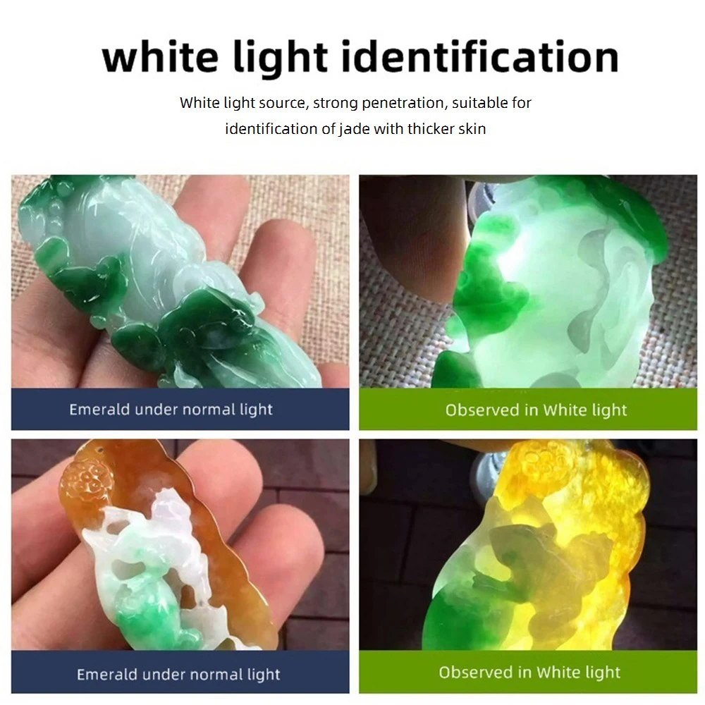 Linterna LED UV blanca amarilla recargable USB para joyería minerales - imagen 5