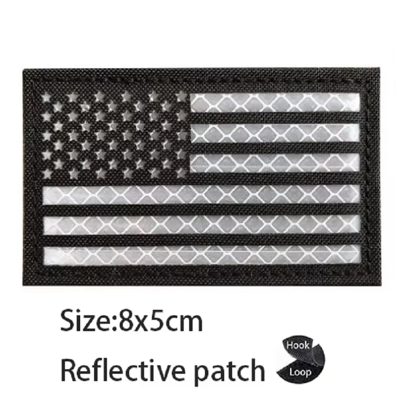 Parche táctico bandera americana reflectante con gancho para mochila - imagen 5