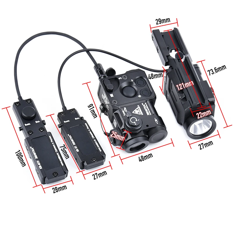 Indicador IR rojo, verde, azul Zenitc Perst-4 de metal táctico, linterna Klesch 1S 2U 2P, LED de alta potencia, luz de exploración para caza y airsoft - imagen 4