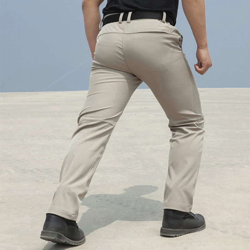 Pantalones tácticos informales para hombre, Pantalón Cargo elástico impermeable, Color sólido, ropa de entrenamiento al aire libre para senderismo, Otoño, nuevo - imagen 4