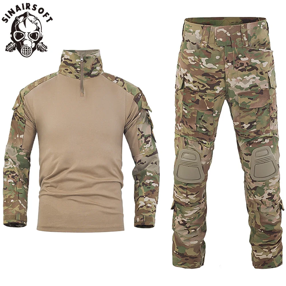 SINAIRSOFT-traje de combate táctico G3, camisa y pantalones con rodilleras, uniforme militar de caza Multicam, versión actualizada de camuflaje Airsoft - imagen 3