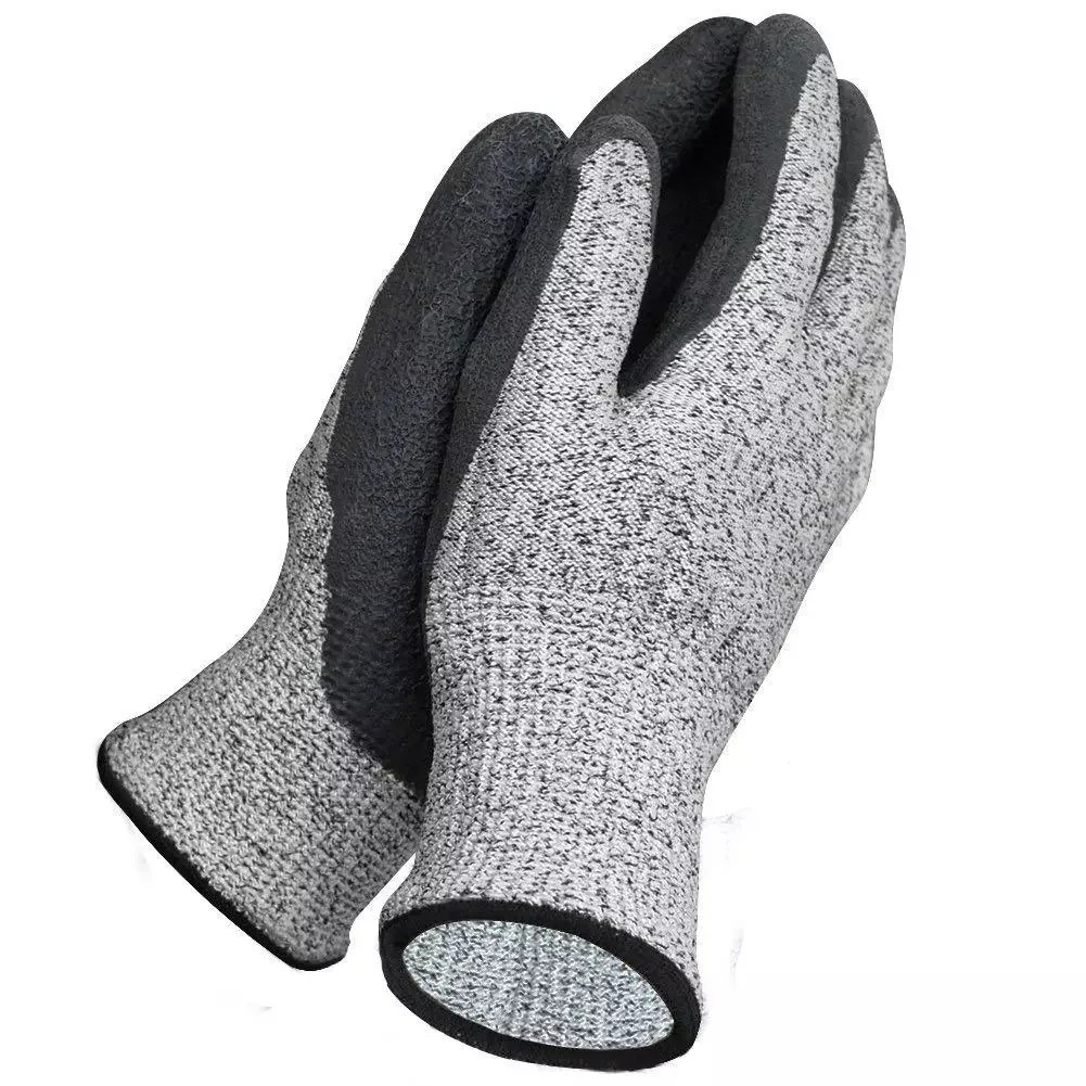 Guantes HPPE recubiertos de nitrilo de nivel 5 resistentes a cortes SGS, guantes de seguridad industriales para procesamiento de metales y vidrio para trabajo al aire libre y jardinería - imagen 5