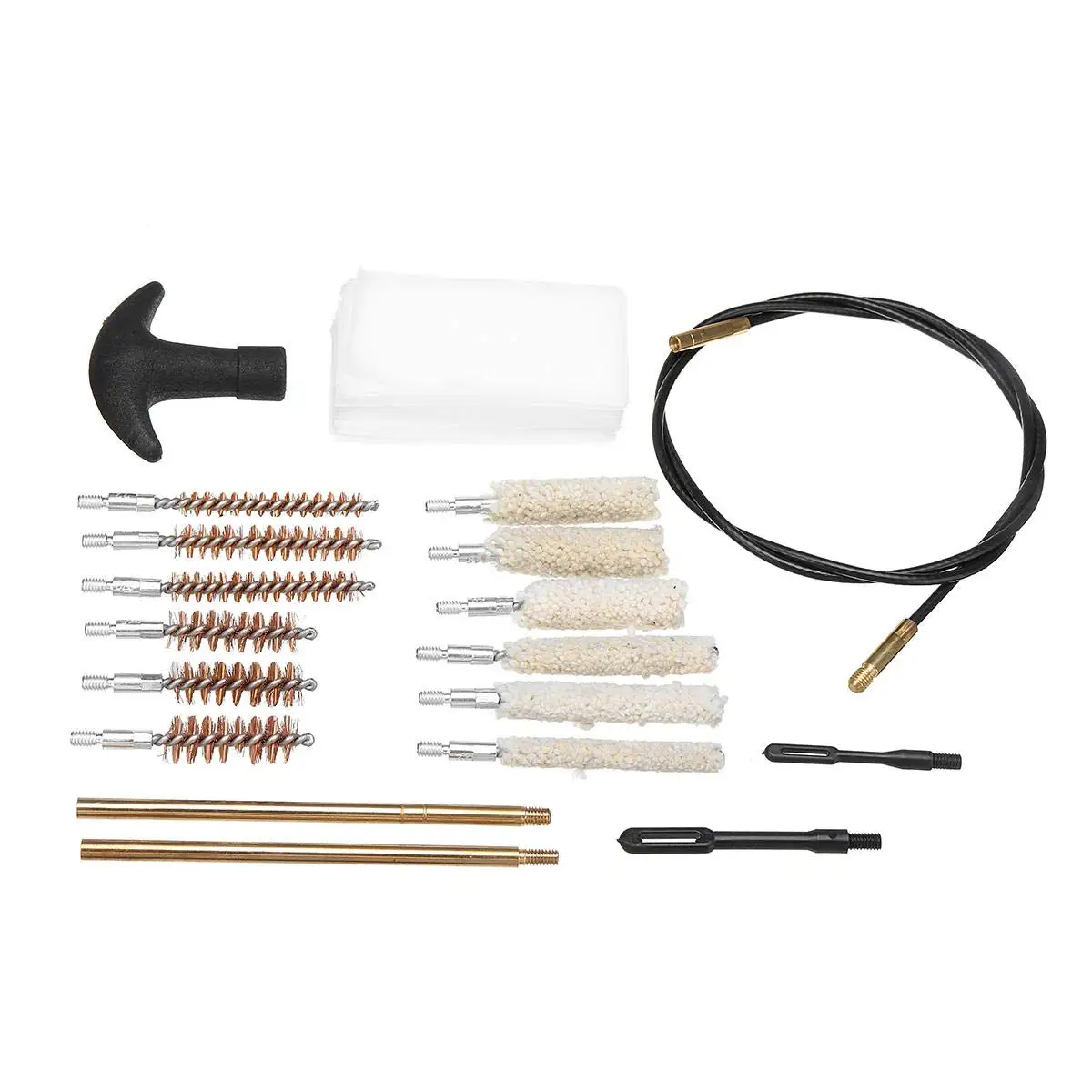 Kit de limpieza de pistola táctica Universal, herramienta de cepillo para pistola, Rifle, calibre.22/.38/9mm/.40/.45, accesorios de caza, 19 Uds. - imagen 5