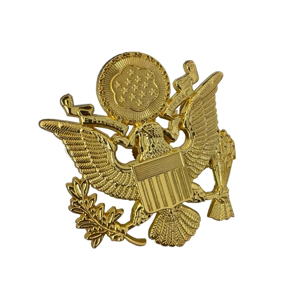 WW2 USAF sombrero signo cabeza de águila Metal pequeño oficial gran sombrero Metal cabeza de águila insignia piloto insignia - imagen 4