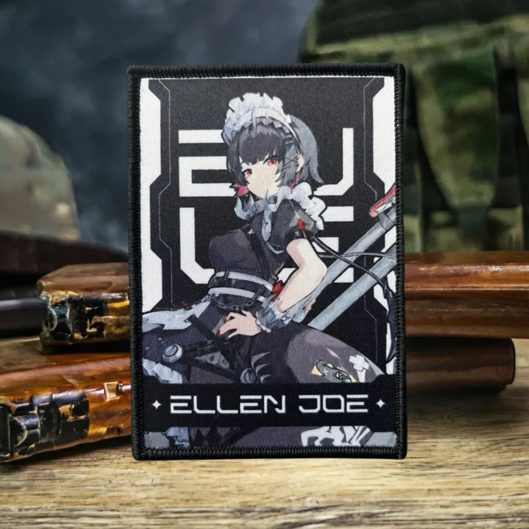Parche Zenless Zone Zero, insignia de moral táctica, pegatina para mochila del ejército militar, parches con gancho impresos de Ellen Joe para ropa - imagen 2