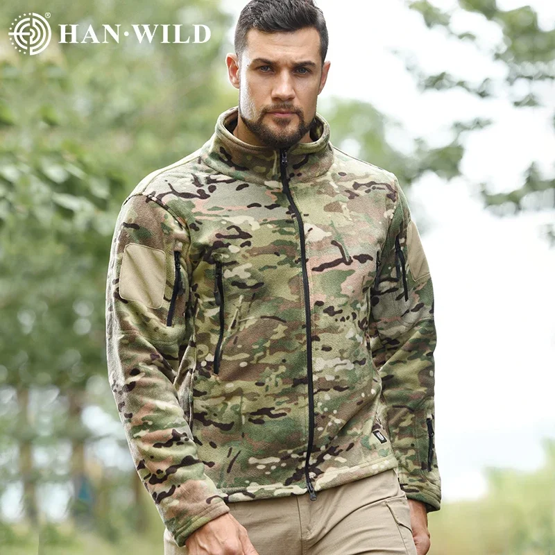 Abrigo térmico de lana para hombre, chaqueta táctica, abrigos con capucha Airsoft, chaquetas de senderismo Softair, tela de caza de Safari, Tops de combate para acampar - imagen 4