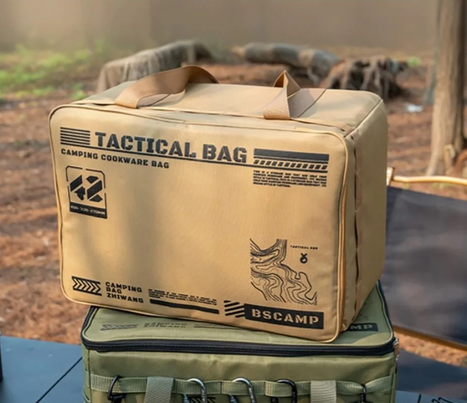 Bolsa de almacenamiento de equipo de Camping de 30-42L, caja de almacenamiento plegable aislante, bolso de vajilla, divisor de campo, bolsa táctica de Picnic para acampar - imagen 2