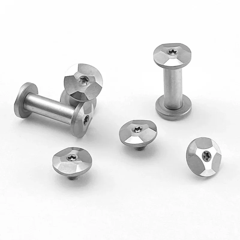 2 juegos de tornillos M4 de acero inoxidable 416, tornillo de cabeza de flor de ciruelo para piezas de mango de cuchillo DIY, accesorios para hacer embriones de cuchillo modificado - imagen 2