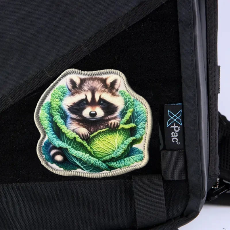 Parche Táctico de Moral con Diseño de Mapache en Repollo, Insignia Impresa con Velcro para Mochila, Decoración de Ropa, Accesorio, Adhesivo, Brazalete - imagen 5