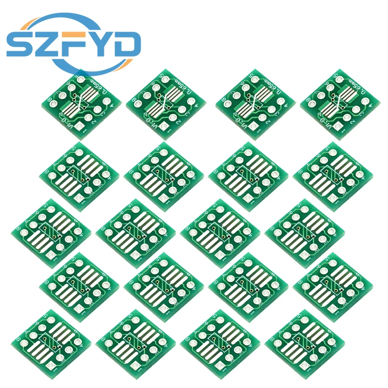 20/50/100 Uds SMD a DIP adaptador convertidor SOP8 SSOP8 TSSOP8 placa adaptadora módulo adaptadores placa 0,65mm 1,27mm